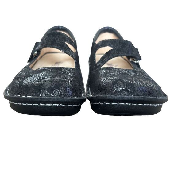 Alegria Dayna Black Paisley Mary Jane Shoes Size 37 WIDE. US Size 7 - 7 1/2 WIDE - Picture 6 of 11
